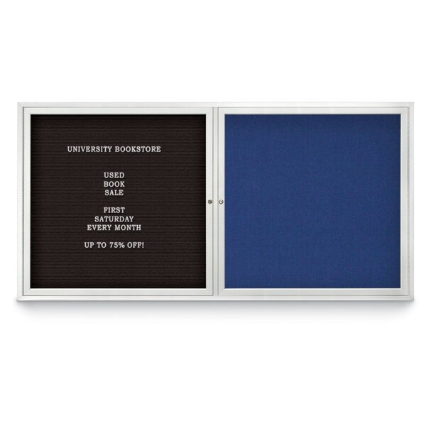 Corkboard, 18"x24", Cobalt Accent/Bronze